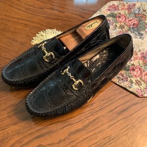 Aldo Brue Italian Bit Driving Shoes Black Size 9.5